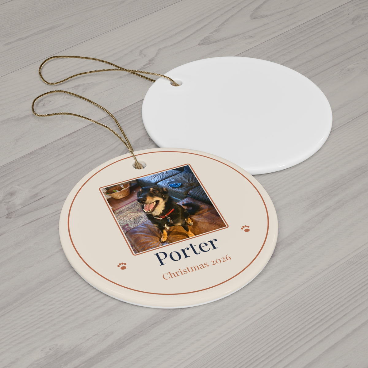 Custom Pet Photo Ornament with Name | Personalized Dog & Cat Christmas Ornament 2026