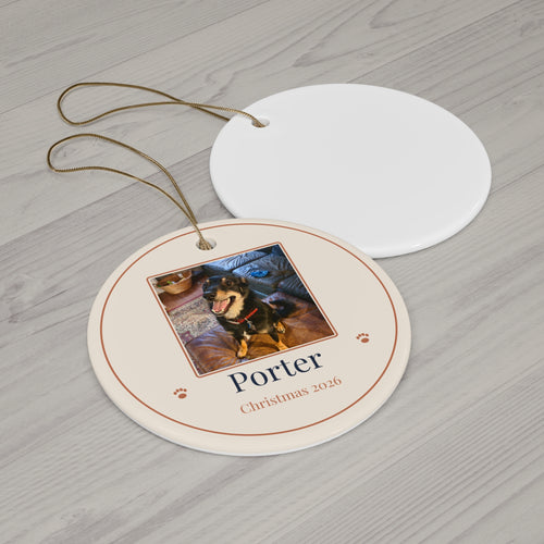 Custom Pet Photo Ornament with Name | Personalized Dog & Cat Christmas Ornament 2026