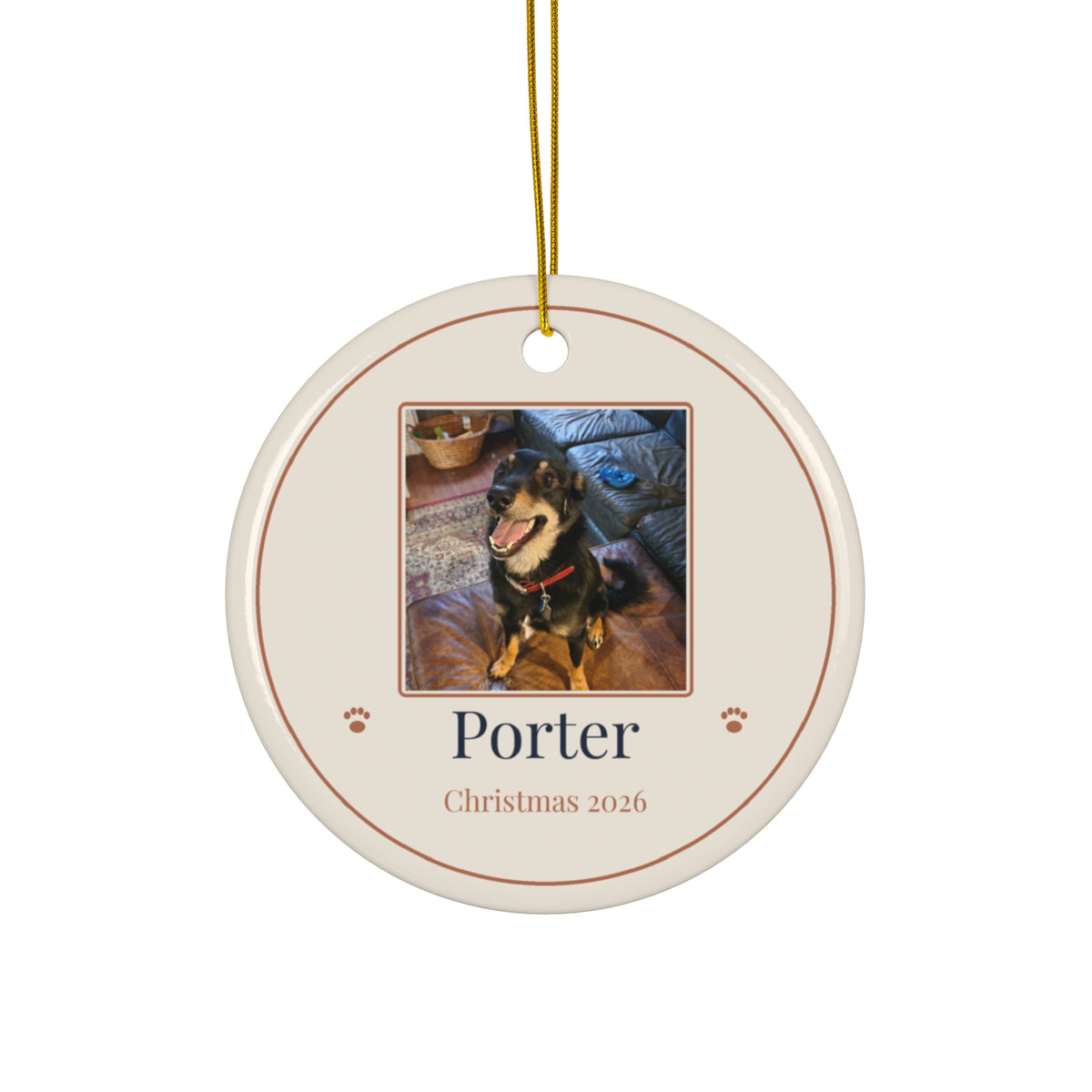 Custom Pet Photo Ornament with Name | Personalized Dog & Cat Christmas Ornament 2026